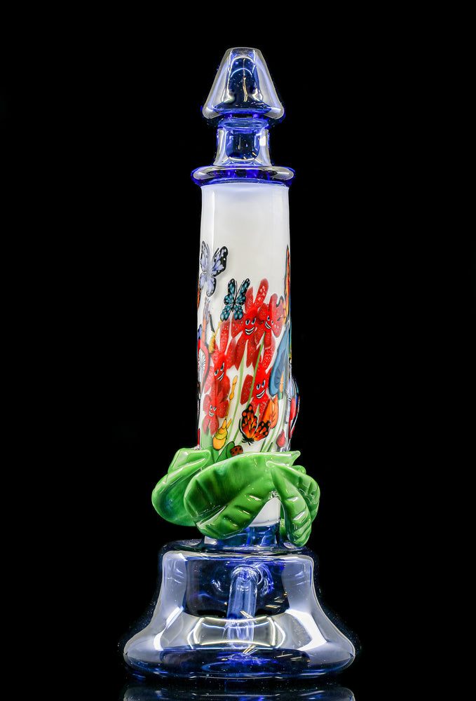 Grimm Glass (aka Karl S. Taylor) Alice In Wonderland tube oil rig with removable flower slide and flips throughout
