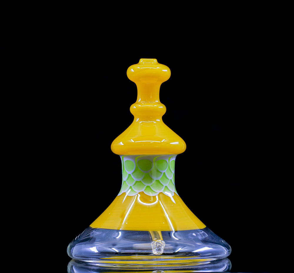 Tyme Glass "Yellow Plunger" oil rig with removable dome and dot stack technique