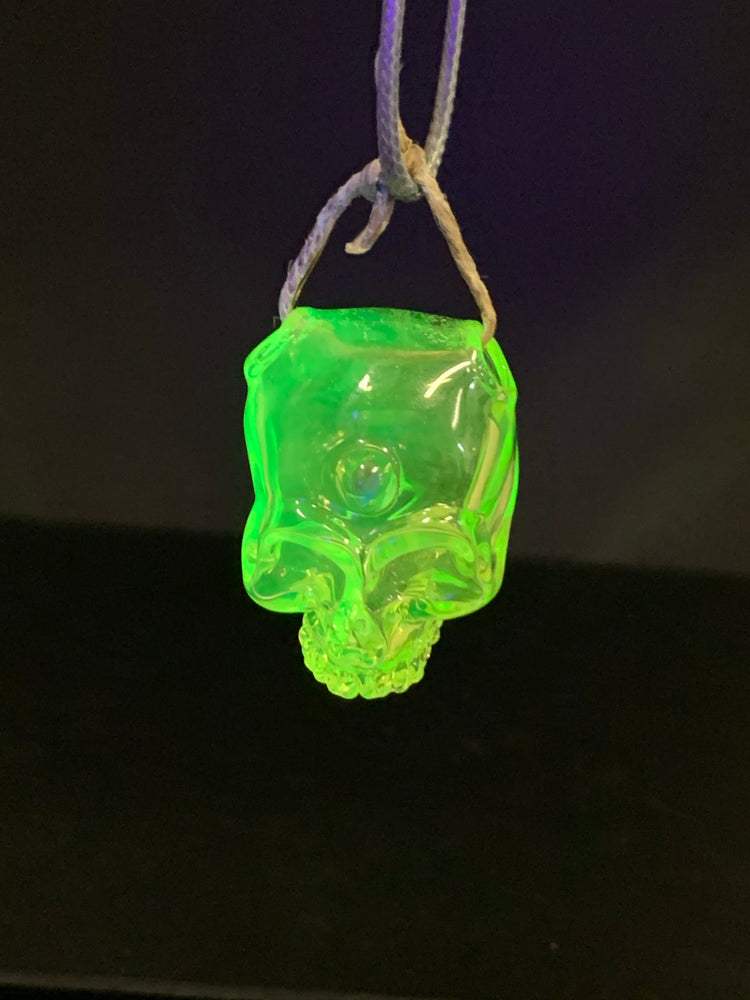 Sweeny Glass UV Skull Pendant